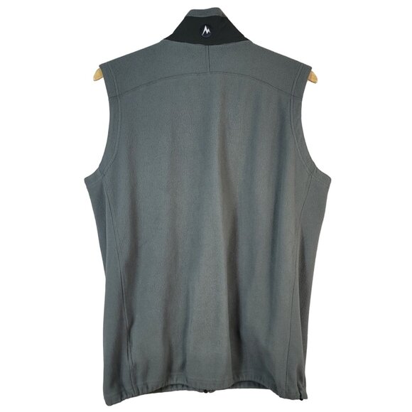 Marmot Mens Fleece Vest Gray Large Full Zip Collar Pockets Polartec C81070 - Picture 4 of 13
